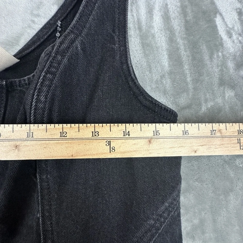 Universal Thread Sleeveless Maxi Dress Women's 10 Black Denim Zip Front